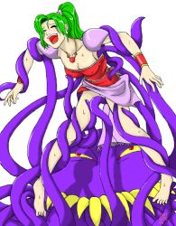 Rule 34 | 1990s (style), breasts, cleavage, earrings, covered erect nipples, final fantasy, final fantasy vi, green hair, jewelry, ultros, panties, tentacles, tickling, tina branford, underwear