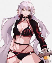 Rule 34 | 1girl, absurdres, fate/grand order, fate (series), highres, holding, holding weapon, jeanne d&#039;arc alter (avenger) (fate), jeanne d&#039;arc alter (fate), jeanne d&#039;arc alter (swimsuit berserker) (fate), muscular, muscular female, ponytail, shadowcero, swimsuit, weapon
