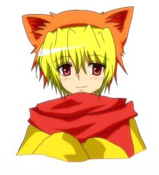 Rule 34 | 00s, animal ears, blonde hair, male focus, red eyes, sakutarou (umineko), scarf, solo, umineko no naku koro ni