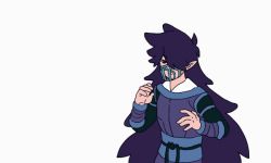 Rule 34 | 1boy, angry, animated, animated gif, arm guards, barefoot, blank eyes, blinking, clenched teeth, failure, falling, fengxi (the legend of luoxiaohei), flipped hair, furry, furry male, hair over one eye, huizhuan song shi, long hair, long sleeves, male focus, muzzle, one eye covered, panther boy, pants, pointy ears, poking, purple hair, removing mask, sash, simple background, soles, solo, teeth, luo xiaohei zhanji, transformation, upper body, very long hair, white background