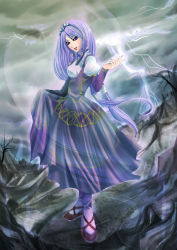 Rule 34 | 1girl, 7tsu, ailyth, long hair, maid, purple hair, solo, valkyrie profile: covenant of the plume, valkyrie profile (series)