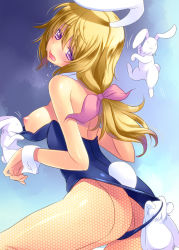 Rule 34 | 108 gou, 10s, 1girl, animal ears, ass, blonde hair, blush, breasts, rabbit, butt crack, charlotte dunois, fake animal ears, fishnet pantyhose, fishnets, hair ribbon, infinite stratos, leotard, leotard pull, long hair, nipples, open mouth, pantyhose, playboy bunny, ponytail, purple eyes, rabbit ears, rabbit tail, ribbon, solo, sweat, tail, tears, wrist cuffs