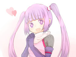 Rule 34 | + +, 1girl, drooling, gloves, heart, kurodeko, long hair, own hands clasped, own hands together, purple eyes, purple hair, solo, sophie (tales), tales of (series), tales of graces, twintails