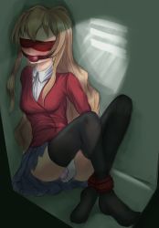 Rule 34 | 1girl, aisaka taiga, anal, anal object insertion, arms behind back, bad id, bad pixiv id, ball gag, bdsm, blindfold, blush, bondage, bound, bound ankles, breasts, fixed dildo, fixed vibrator, gag, gagged, highres, in locker, kagyakusetsu, locker, long hair, neglect play, object insertion, panties, sex toy, toradora!, underwear, vaginal, vaginal object insertion, vibrator, vibrator under clothes, vibrator under panties