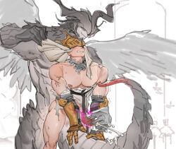 Rule 34 | 2boys, anal, aura, bara, barbell piercing, bare pectorals, character request, check copyright, clothed male nude male, copyright request, cum, dragon boy, ejaculation, erection, furry, furry with non-furry, handjob, hat over eyes, highres, horns, interspecies, large pectorals, lifted by another, luboyaqqz, male focus, multiple boys, muscular, muscular male, nipples, nude, pectorals, penis, piercing, projectile cum, ring pull, sex, shirt, size difference, sketch background, smile, spread wings, thick tail, thighs, torn clothes, torn shirt, urethral fingering, v arms, veil lift, yaoi