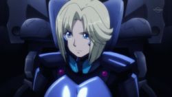 Rule 34 | 1girl, animated, animated gif, blonde hair, blue eyes, bodysuit, bouncing breasts, breasts, fortified suit, large breasts, lowres, muv-luv, muv-luv alternative, muv-luv total eclipse, short hair, stella bremer