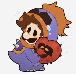 Rule 34 | 1boy, alternate costume, brown hair, chibi, costume, facial hair, highres, luigi, mario (series), mimimi (mimimim9999), mustache, nintendo, paper mario, paper mario 64, shell, solo, spiked shell, tubba&#039;s heart, tubba blubba