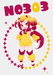 Rule 34 | bare shoulders, blush, child, creatures (company), detached sleeves, english text, fang, game freak, gen 3 pokemon, gradient hair, hand on own hip, highres, horns, mawile, mega stone, multicolored hair, nintendo, open mouth, personification, pokemon, solo, sparkling eyes, thick eyebrows, yuzu ichika