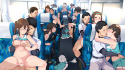Rule 34 | 6+girls, all fours, alp, barefoot, baseball uniform, black hair, blush, bottomless, breasts, breasts out, breath, brown hair, bus, bus interior, censored, cheer girl wo ecchi na me de miru nante saiteette itteta ano musume ga..., cheerleader, closed eyes, clothed sex, cum, cum in pussy, ejaculation, embarrassed, feet, grabbing, grabbing another&#039;s breast, grabbing from behind, group sex, highres, kiss, large breasts, long hair, midriff, mosaic censoring, motor vehicle, multiple girls, navel, nipples, no panties, open mouth, orgasm, orgy, original, panties, unworn panties, penis, pussy, reverse upright straddle, sex, sex from behind, short hair, sitting, skirt, unworn skirt, sportswear, straddling, toes, twintails, underwear, upright straddle, vaginal, yellow eyes