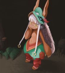 Rule 34 | 10s, artist request, brown eyes, rabbit, furry, highres, made in abyss, nanachi (made in abyss), white hair