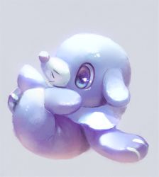 Rule 34 | blue eyes, commentary request, from side, full body, gen 7 pokemon, grey background, manino (mofuritaionaka), no humans, pokemon, pokemon (creature), popplio, simple background, solo