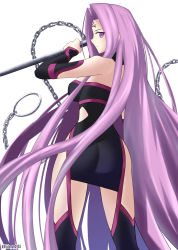 Rule 34 | 1girl, absurdres, bare shoulders, black dress, breasts, detached sleeves, dress, facial mark, fate/grand order, fate/stay night, fate (series), forehead mark, highres, large breasts, long hair, looking at viewer, medusa (fate), medusa (rider) (fate), medusa (rider) (third ascension) (fate), nameless dagger (fate), purple eyes, purple hair, shidou (x 2903), short dress, solo, thighhighs, thighs, very long hair