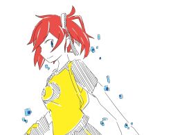 Rule 34 | 1girl, aiba ami, blue eyes, digimon, female focus, red hair, simple background, solo, white background