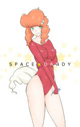 Rule 34 | 10s, 1girl, alternate form, cat tail, leotard, libre, meow (space dandy), orange hair, solo, space dandy, tail, trucker meow