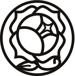 Rule 34 | 1990s (style), absurdres, crest, flower, highres, monochrome, rose, rose crest, shoujo kakumei utena, symbol, vector trace