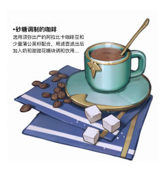 Rule 34 | bilibili xiaolu, coffee, coffee cup, cup, disposable cup, genshin impact, highres, no humans, simple background, spoon, sugar cube, translation request, white background