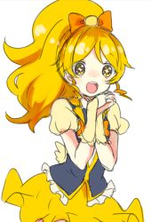 Rule 34 | + +, 10s, 1girl, blonde hair, bow, cure honey, hair bow, happinesscharge precure!, jyukariko, magical girl, oomori yuuko, ponytail, precure, simple background, vest, white background, yellow eyes