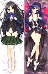 Rule 34 | 10s, 1girl, accel world, alternate breast size, antenna hair, artist name, bare shoulders, barefoot, bed sheet, black dress, black gloves, black hair, blazer, blush, bow, bowtie, bra, breasts, bug, butterfly, butterfly wings, clothes lift, clothes pull, cross-laced footwear, dakemakura-koubou, dakimakura (medium), dodojune, dress, dual persona, elbow gloves, female focus, frills, gloves, hairband, hand on breast, head tilt, insect, insect wings, jacket, kuroyukihime, legs, long hair, long legs, long sleeves, looking at viewer, lying, multiple views, navel, nipples, no bra, no panties, on back, open clothes, open mouth, open shirt, open skirt, panties, parted lips, pleated skirt, red eyes, school uniform, shirt, shoes, skirt, skirt lift, skirt pull, small breasts, thigh gap, toes, uncensored, underwear, undressing, white bra, white panties, wings