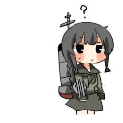Rule 34 | 10s, 2girls, ?, artist name, bad id, bad twitter id, black eyes, black hair, blush, dated, heart, kantai collection, kitakami (kancolle), long hair, lowres, multiple girls, ooi (kancolle), rebecca (keinelove), sweatdrop, thumbnail surprise, transparent background, when you see it, white background