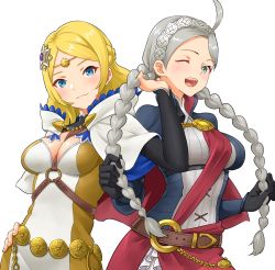 Rule 34 | absurdres, ahoge, belt, black gloves, blonde hair, blue eyes, braid, breast strap, breasts, cape, capelet, circlet, class change, cleavage, coin, coin hair ornament, commission, commissioner upload, corset, fire emblem, fire emblem fates, fire emblem heroes, fire emblem warriors, flower, frilled skirt, frills, gloves, hair flower, hair ornament, hairpin, headband, highres, hood, igni tion, lianna (fire emblem), long hair, nina (fire emblem), nintendo, one eye closed, princess, resolution mismatch, sash, short hair, skirt, source smaller, sunflower, sunflower hair ornament, thief, tiara, twin braids, twintails, white hair