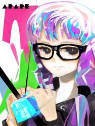 Rule 34 | 1girl, dr. slump, glasses, hrd-n, long hair, norimaki arale, purple hair