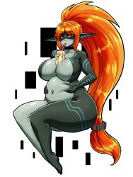 Rule 34 | 1girl, absurdres, between breasts, blush, breasts, bubble tea, choker, colored sclera, colored skin, completely nude, curvy, earrings, female focus, floating, full body, highres, huge breasts, jewelry, long hair, looking at viewer, midna, multicolored skin, navel, nintendo, nude, orange hair, plump, pointy ears, ponytail, red eyes, solo, succubai, the legend of zelda, the legend of zelda: twilight princess, thick thighs, thighs, two-tone skin, very long hair, wide hips, yellow sclera