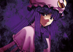 Rule 34 | 1girl, female focus, hat, long hair, patchouli knowledge, purple eyes, purple hair, solo, touhou, watanabe hiroaki