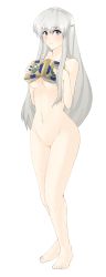 Rule 34 | 1girl, absurdres, barefoot, blush, book, breasts, cleft of venus, completely nude, covering privates, covering breasts, embarrassed, feet, female focus, fire emblem, fire emblem: genealogy of the holy war, full body, grey eyes, grey hair, grin, hair ornament, highres, holding, holding book, julia (fire emblem), long hair, looking at viewer, medium breasts, navel, nervous, nintendo, nude, pussy, shy, simple background, smile, solo, sweatdrop, thighs, toes, transparent background, tridisart, uncensored, underboob