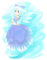 Rule 34 | 1girl, cirno, crossed arms, female focus, solo, embodiment of scarlet devil, touhou, wings