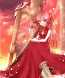 Rule 34 | harp, instrument, red hair, ribbon, tagme