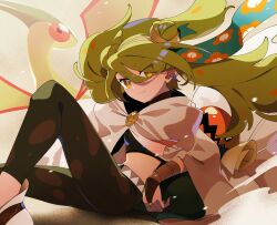 Rule 34 | 1girl, 2others, black pants, brown pants, claws, cloak, closed mouth, commentary, creatures (company), crop top, double bun, dragon, dragon wings, flygon, flying, game freak, gen 3 pokemon, green hair, ground miku (project voltage), hair between eyes, hair bun, hatsune miku, highres, long hair, looking at viewer, multicolored hair, multiple others, nintendo, orange eyes, orange hair, pants, pokemon, pokemon (creature), project voltage, signature, sitting, torimotoryu, trapinch, twintails, very long hair, vocaloid, wings