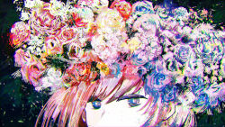 Rule 34 | 1girl, abstract, bad id, bad pixiv id, blue flower, blue rose, bouquet, check commentary, close-up, colorful, commentary request, flower, flower wreath, hair between eyes, hair ornament, highres, looking at viewer, megurine luka, meola, multicolored eyes, out of frame, pink flower, pink hair, pink rose, red flower, red rose, rose, solo, tagme, vocaloid, white flower, white rose, wreath, yellow flower, yellow rose