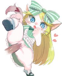 Rule 34 | 1girl, alice (cat busters), artist request, blonde hair, blue eyes, cat, cat busters, furry, highres, long hair, open mouth, penis, pussy, sex, uncensored
