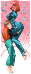 Rule 34 | 2girls, age difference, aqua bodysuit, ass, ass grab, black gloves, blush, bob cut, bodysuit, breasts, brown hair, carrying, clothes lift, curvy, danny phantom, embarrassed, female pervert, fingernails, gloves, grabbing, grabbing another&#039;s ass, highres, huge ass, jasmine fenton, large breasts, lips, long hair, looking at another, looking at viewer, maddie fenton, mother and daughter, multiple girls, omiiverse, open clothes, open shirt, panties, pervert, purple eyes, shiny clothes, shirt lift, short hair, size difference, small breasts, smile, standing, striped clothes, striped panties, thighs, underwear, undressing, yuri