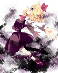 Rule 34 | 1girl, ascot, bad id, bad pixiv id, blonde hair, bow, gorota, hair bow, highres, outstretched arms, red eyes, rumia, solo, touhou