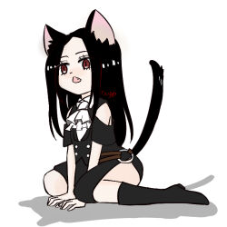 Rule 34 | 1other, animal ears, ascot, black hair, boots, cat ears, cat tail, guilty gear, guilty gear strive, hat, unworn hat, unworn headwear, long hair, mgxcr, red eyes, skirt, straight hair, tail, testament (guilty gear), white ascot