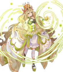 Rule 34 | 1girl, bare shoulders, blonde hair, celine (fire emblem), crown, dress, fire emblem, fire emblem engage, fire emblem heroes, flat chest, full body, green eyes, hanekoto, highres, jewelry, long hair, nintendo, non-web source, official art, overskirt, ribbon, short dress, sleeveless, sleeveless dress, solo, thighhighs, transparent background, very long hair