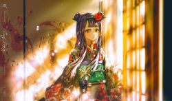 Rule 34 | 1girl, black hair, black kimono, blue eyes, braid, commentary, double bun, floral print, flower, hair bun, hair flower, hair ornament, hololive, hololive english, indoors, instagram username, japanese clothes, kimono, long hair, long sleeves, looking at viewer, ninomae ina&#039;nis, ninomae ina&#039;nis (new year), obi, parted lips, pixiv id, print kimono, red flower, sash, say hana, smile, solo, symbol-only commentary, twitter username, very long hair, virtual youtuber, wide sleeves