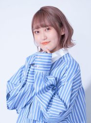 Rule 34 | 1girl, brown hair, collar, photo (medium), striped, tagme, takagi miyu, white collar