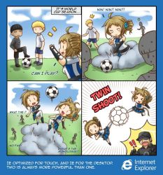 Rule 34 | !, !!, &gt; &lt;, 2girls, 4koma, :3, ^^^, ahoge, aizawa inori, animal ears, artist request, asymmetrical hair, ball, baseball cap, blonde hair, brown hair, cat ears, chibi, comic, commentary, elbow gloves, english text, closed eyes, fang, field, fingerless gloves, gloves, grass, hair ornament, hat, internet explorer, jumping, looking at another, multiple boys, multiple girls, o o, open mouth, os-tan, personification, side ponytail, single elbow glove, skirt, smoke, soccer, soccer ball, standing, sweat, tail, telstar, thighhighs, triangle mouth, white legwear, zettai ryouiki, | |