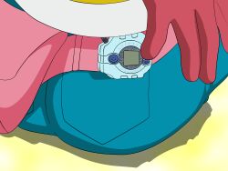 Rule 34 | 1girl, absurdres, ass, digimon, digivice, female focus, gloves, highres, shadow, solo, takenouchi sora