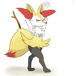 Rule 34 | 1girl, absurdres, animal ear fluff, animal ears, animal feet, animal nose, arms up, artist name, black fur, body fur, braixen, breasts, closed mouth, creatures (company), feet, female focus, fox ears, fox girl, fox tail, full body, furry, furry female, game freak, gen 6 pokemon, half-closed eyes, highres, legs, lilmoonie, looking at viewer, multicolored fur, neck fur, nintendo, pokemon, pokemon (creature), red eyes, signature, simple background, small breasts, snout, solo, standing, stick, stretching, tail, thighs, white background, white fur, yellow fur