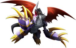 Rule 34 | claws, digimon, digimon (creature), digimon new century, dragon, imperialdramon, imperialdramon dragon mode (black), official art, open mouth, sharp teeth, teeth, wings
