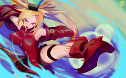 Rule 34 | 1girl, alternate hair color, ankle boots, arcade stick, aura, blonde hair, boots, breasts, china dress, chinese clothes, commentary, commission, controller, covered navel, dress, covered erect nipples, flying kick, game controller, godsh0t, guilty gear, guilty gear xrd, hair tubes, impossible clothes, impossible dress, joystick, kicking, kuradoberi jam, large breasts, long hair, motion blur, red dress, short dress, solo, template, unaligned breasts, very long hair, yellow eyes