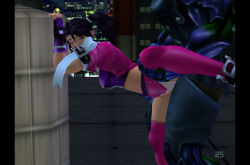 Rule 34 | 1girl, 3d, bloody roar, city, clothed sex, feet out of frame, hetero, leaning forward, midriff, night, outdoors, pink legwear, sex, sex from behind, tsukagami alice
