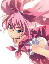 Rule 34 | 10s, 1girl, back, blue eyes, bow, choker, cure melody, frills, hair bow, houjou hibiki, long hair, magical girl, pink bow, pink hair, precure, sketch, skirt, solo, suite precure, tasaka shinnosuke, tsurime, twintails, white background