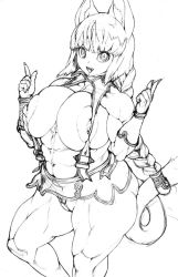 Rule 34 | 1girl, breasts, huge breasts, kei (bekei), monochrome, white background