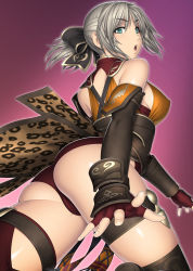 Rule 34 | 1girl, alternate costume, armor, ass, bare shoulders, breasts, cameltoe, cassandra alexandra, cleft of venus, covered erect nipples, elbow gloves, gloves, huge ass, kansuke, large breasts, panties, solo, soul calibur, soulcalibur, soulcalibur iii, thighhighs, underwear