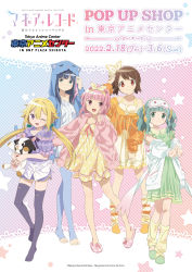Rule 34 | 5girls, ;d, adjusting hood, alternate costume, animal ears, aniplex, artist request, babydoll, barefoot, blonde hair, blue background, blue eyes, blue hair, blue hoodie, blue legwear, blunt bangs, bow, brown hair, buttons, cable knit, camisole, closed mouth, collarbone, collared dress, dolphin shorts, dot nose, dress, fake animal ears, floral print, footwear ribbon, frilled bow, frilled sleeves, frills, full body, futaba sana, futaba sana (roomwear costume), gradient background, green dress, green eyes, green hair, grey background, hair between eyes, hair bobbles, hair bow, hair ornament, halter dress, halterneck, heart button, highres, hood, hoodie, jewelry, jitome, knee blush, kyubey, leg warmers, light blush, light smile, looking at viewer, low twintails, magia record: mahou shoujo madoka magica gaiden, mahou shoujo madoka magica, mitsuki felicia, multicolored background, multiple girls, nanami yachiyo, neck ribbon, no shoes, official art, one eye closed, open mouth, orange background, orange eyes, orange hoodie, orange socks, partially unzipped, pink background, pink eyes, pink ribbon, pink sweater, plaid, plaid hoodie, plaid shirt, polka dot, polka dot babydoll, polka dot background, polka dot bow, polka dot shorts, polka dot slippers, puffy short sleeves, puffy sleeves, purple eyes, purple legwear, purple ribbon, purple shirt, purple shorts, ribbon, ring, shiny skin, shirt, short sleeves, shorts, side ponytail, sidelocks, single horizontal stripe, sleep mask, sleepwear, sleeves past wrists, slippers, smile, socks, spiked hair, star (symbol), starry background, stretching, striped camisole, striped clothes, striped legwear, striped socks, stuffed animal, stuffed cow, stuffed toy, sweater, tamaki iroha, thighhighs, toeless legwear, toenails, twintails, unzipped, v, vertical stripes, wavy hair, white camisole, white hoodie, wide sleeves, yellow babydoll, yellow bow, yellow shorts, yui tsuruno, zettai ryouiki, zipper