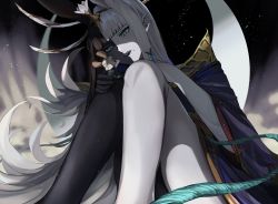 Rule 34 | 1girl, animal ears, aqua eyes, black hair, black skin, blunt bangs, carrot, colored skin, commentary, crescent moon, feet out of frame, final fantasy, final fantasy xiv, giant, giantess, glaa da, hand on another&#039;s face, highres, japanese clothes, kimono, long hair, looking at another, loporrit, mole, mole under mouth, moon, multicolored hair, multicolored skin, parted lips, purple kimono, rabbit ears, sitting, size difference, split-color hair, straight hair, tiara, tsukuyomi (ff14), two-tone hair, two-tone skin, white hair, white skin